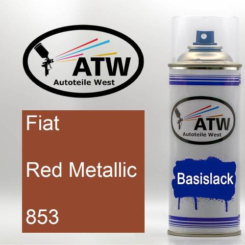 Fiat, Red Metallic, 853: 400ml Sprühdose, von ATW Autoteile West.